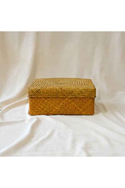 Ukay Home Liv Bambu Kapaklı Dikdörtgen Sepet/Düzenleyici/Organizer