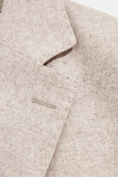 W Collection BEJ DÜĞMELİ YÜN CEKET