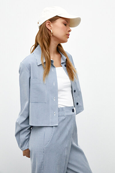 urban focus Cămașă cu dungi cu buzunar frontal