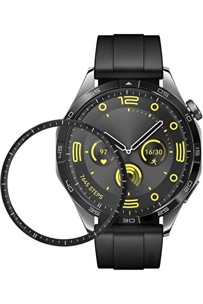 Fibaks Xiaomi Mi Watch Color Uyumlu Tam Kaplayan Kavisli Siyah Çerçeveli Saat Ekran Koruyucu