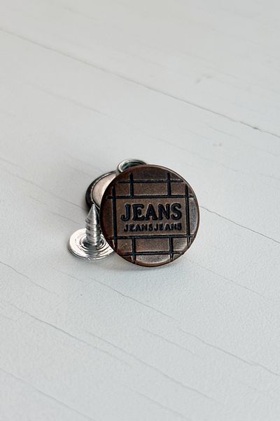BERRİN AKSESUAR 17mm Bronze Color Fixed Jeans Denim Coat Button 10Pcs