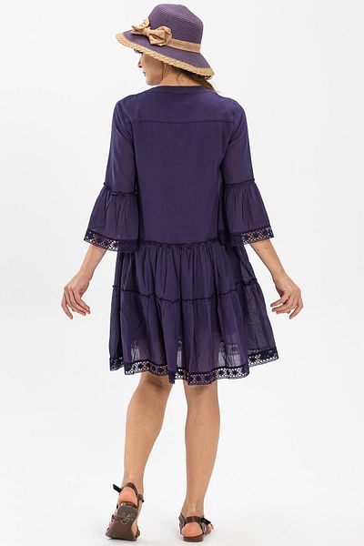 Eliş Şile Bezi Rochie scurtă de vară Şeyma Voile Mov Mov