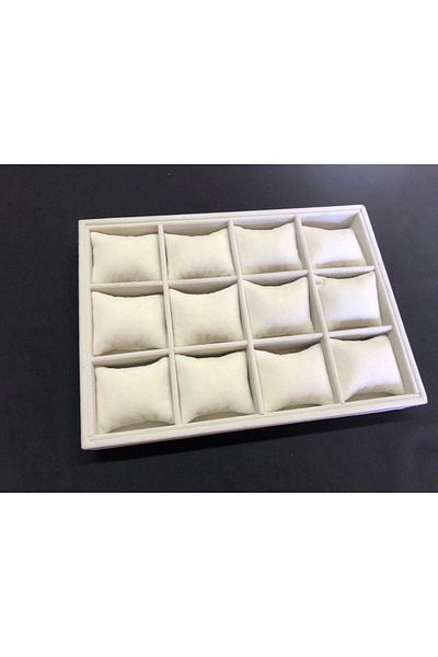 Aydın Decor Επιτραπέζιο βραχιόλι και ρολόι με επένδυση από ύφασμα Sertex Cream