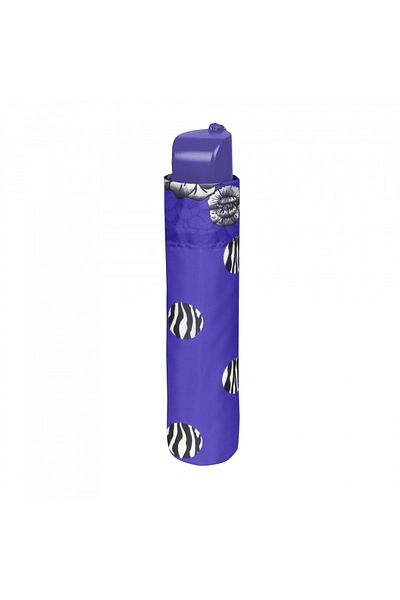 Perletti Umbrelă damă MINI manuală Perletti flori buline albastru