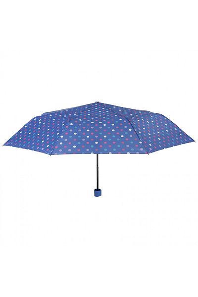 Perletti Women's MINI manual umbrella Perletti blue with polka dots