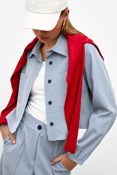 urban focus Cămașă cu dungi cu buzunar frontal