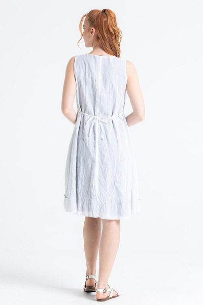 Eliş Şile Bezi Λευκό φόρεμα μίντι μήκους - Αμάνικο Voile Jülide Summer Style