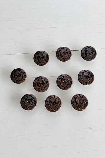 BERRİN AKSESUAR 17mm Bronze Color Fixed Jeans Denim Jacket Button