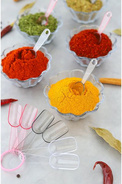 BOHONEST Set of 12 Practical Crystal Mini Size Plastic Food Seasoning Shovel Spoons