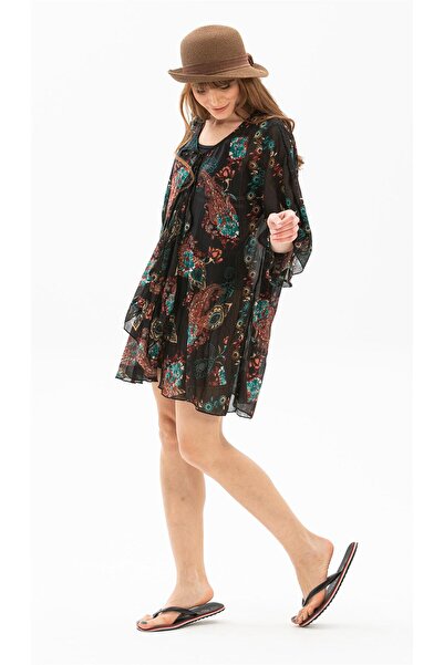 Eliş Şile Bezi Pareo de vară Side Vual verde 6142