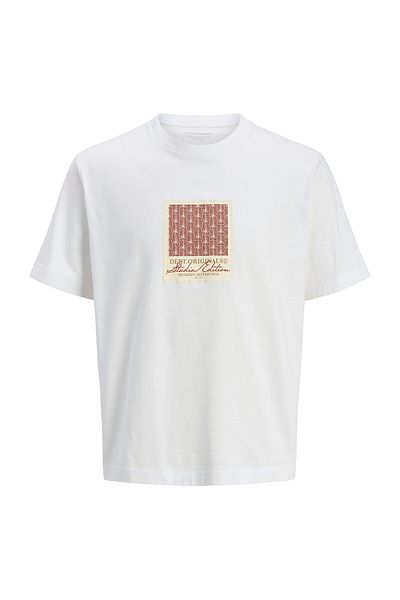 Jack & Jones Ανδρικό λευκό μπλουζάκι Islington Allover Print (12273019-BW)