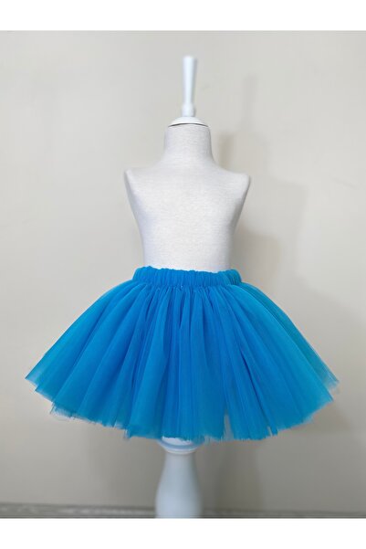 MODA KOYU MAVİ TÜTÜ ETEK (KABARIK, HAYAL TÜL)