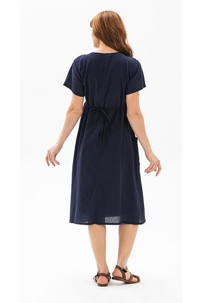 Eliş Şile Bezi Short Sleeve Sile Cloth / Large Size / Midi Length / Summer Dress