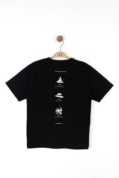 nk kids Tricou negru pentru băiat 48300