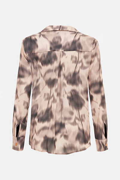 W Collection PUDRA V YAKA UZUN KOLLU DESENLİ BLUZ