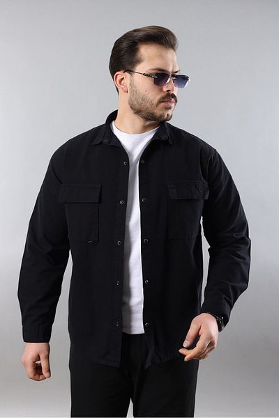 LTC Jeans Ανδρικό πουκάμισο Relax Fit Cotton Black Denim