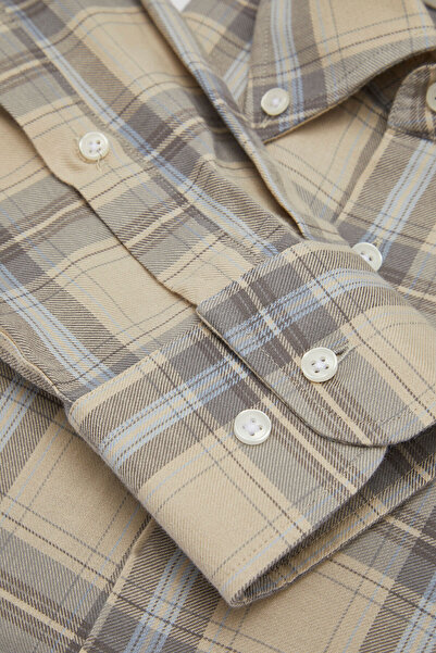 W Collection EKRU UZUN KOLLU GÖMLEK