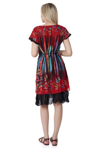 Eliş Şile Bezi Κόκκινο Midi Length Voile Laurel Αυθεντικό Φόρεμα 6091