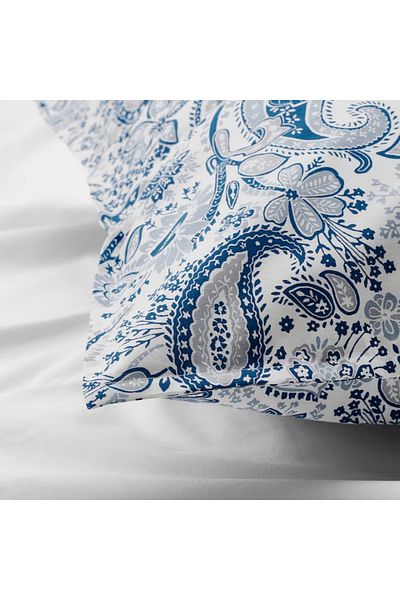 IKEA RODGERSIA Blue/White Pillowcase – Soft & Breathable Cotton Blend | 50x80 cm