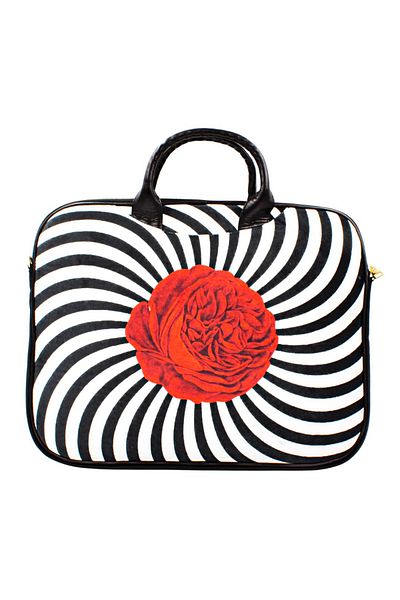 NO BRAND Geantă pentru laptop, colorată, pentru damă, din catifea, SPIRAL ROSE 14"