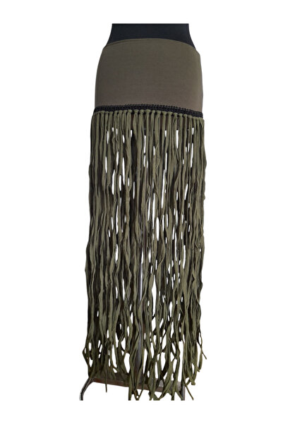 bi ters bi düz Tasseled Long Pareo Skirt