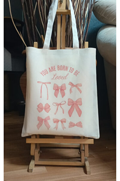 Cemira Bows Coquette Kurdeleler Y2K Retro Ham Bez Tote Bag Çanta, Pinterest Çanta
