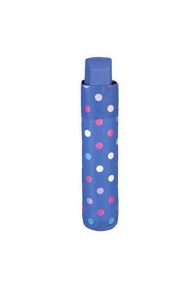 Perletti Women's MINI manual umbrella Perletti blue with polka dots