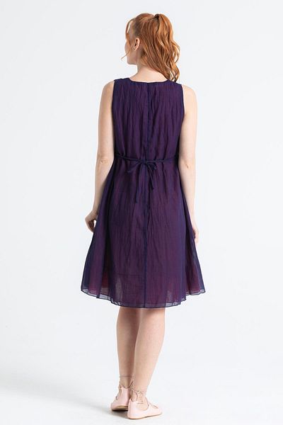 Eliş Şile Bezi Purple Voile Jülide Rochie Midi Lungime Staj de vară Camera Tavă Jucărie