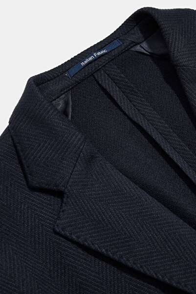 W Collection LACİVERT DÜĞMELİ YÜN CEKET