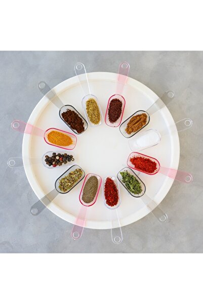 BOHONEST Set of 12 Practical Crystal Mini Size Plastic Food Seasoning Shovel Spoons