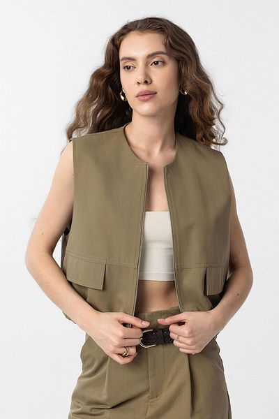 lüx vestimenta Antioch Khaki Oversize Women's Vest