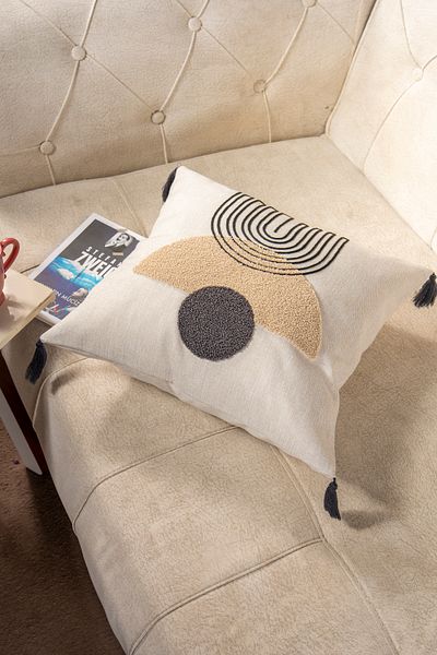 Bade Design 2-Piece Punch Throw Pillow, Decorative Pillow Case (Linen Fabric) with Book Gift