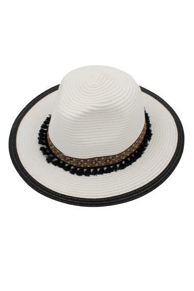 BM GİFT DESİGN Women's beach hat, white and black