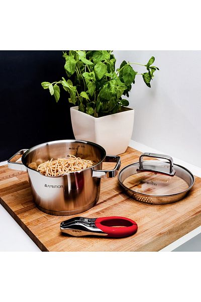 Ambition Stainless steel pot with strainer lid 18cm, 2.3L, Selection
