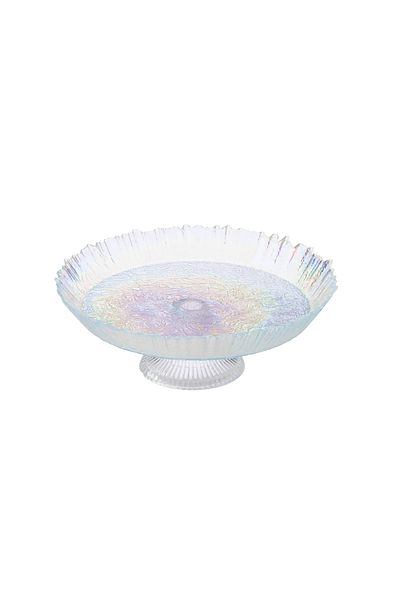 Byblos Turkish Glass Serving Platter With Base 32cm