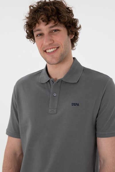 U.S. Polo Assn. Erkek Regular Fit Polo Yaka Gri Basic Tişört 50306007-VR024