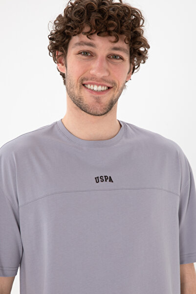 U.S. Polo Assn. Erkek Comfort Fit Bisiklet Yaka Gri Tişört 50306017-VR024