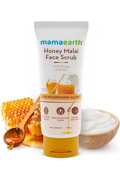 Mamaearth Honey Malai Face Scrub with Honey & Malai 100 gm