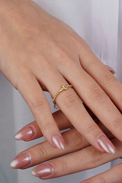 Arpaş 14 Ayar Altın Minimal Baget Taşlı Yüzük