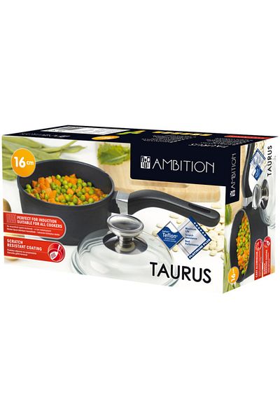 Ambition Saucepan with lid 16cm, 1.4L, Teflon™ Platinum Plus coating, Taurus