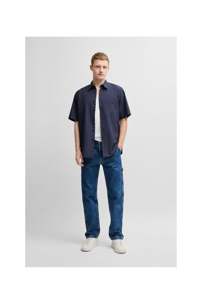 BOSS Pamuk poplin normal kesim gömlek