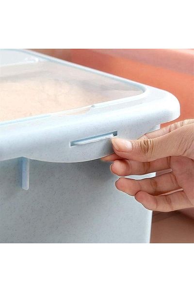 COOYA Kitchen Moisture-Proof Rice Bucket,34x26x19.5cm,Fade-proof,Airtight,Transparent Flip,Clear,Insect