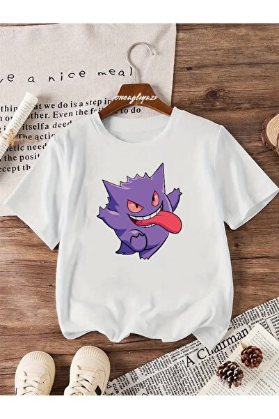 H&GHAMLEGİYİM تي شيرت Gengar مطبوع للأطفال مقاس كبير