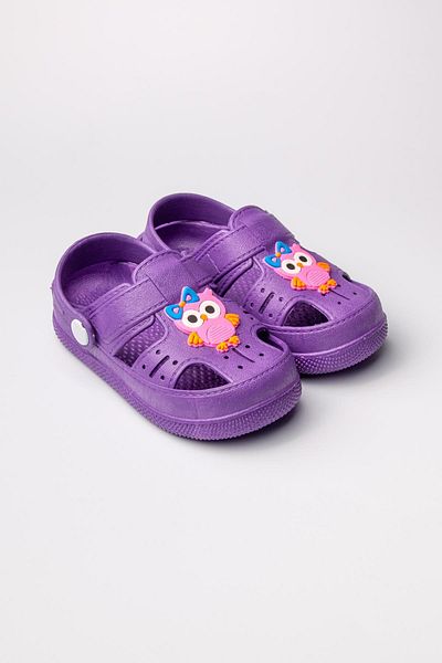 The Red Kids Owl Figured Non-Slip Soft Sole Slippers Purple