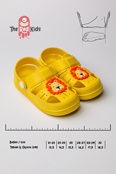 The Red Kids Lion Figured Non-Slip Soft Sole Slippers Yellow