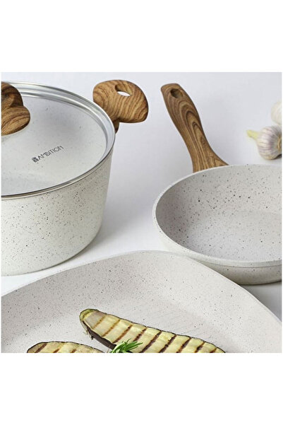 Ambition Pot with lid 24cm, 4L, Pfluon Cookmark™ coating, Nature