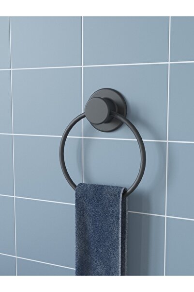 Suntel حامل مناديل ورقية مع قطع غيار لاصقة باللون الأسود غير اللامع