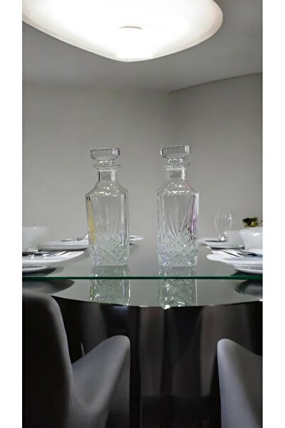 Paşabahçe 2'li Set Kristal  Su Şişesi Viski Meşrubat Hediyelik Nişan Dekor 250ml