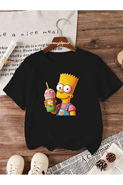 oneagılyazı Μπλουζάκι Bart SB με τύπωμα για παιδιά oversized