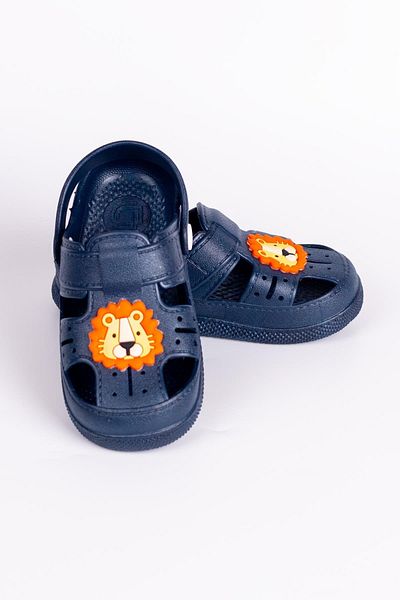 The Red Kids Lion Figured Non-Slip Soft Sole Slippers Navy Blue